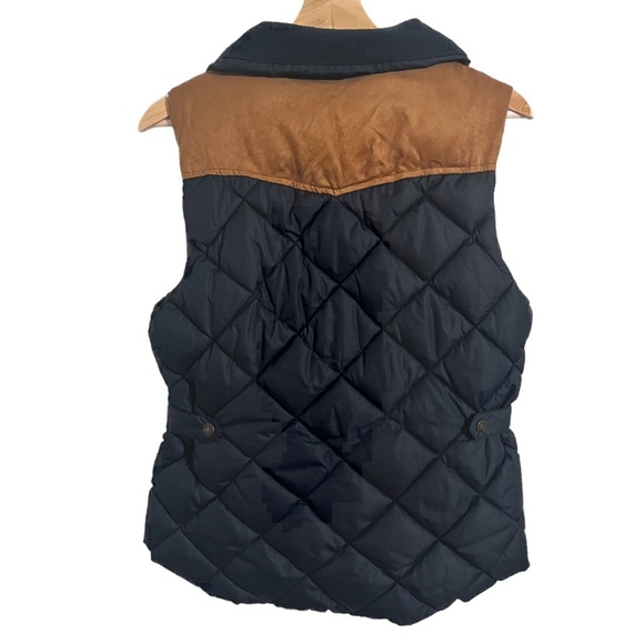 H&M LOGG Navy and Tan Quilted Vest Size 8 - Picture 3 of 6